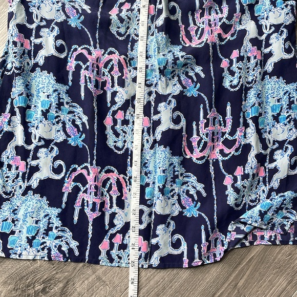 Lily Pulitzer Elsa 100% Silk Blue & Pink Tunic Blouse . - Picture 5 of 8